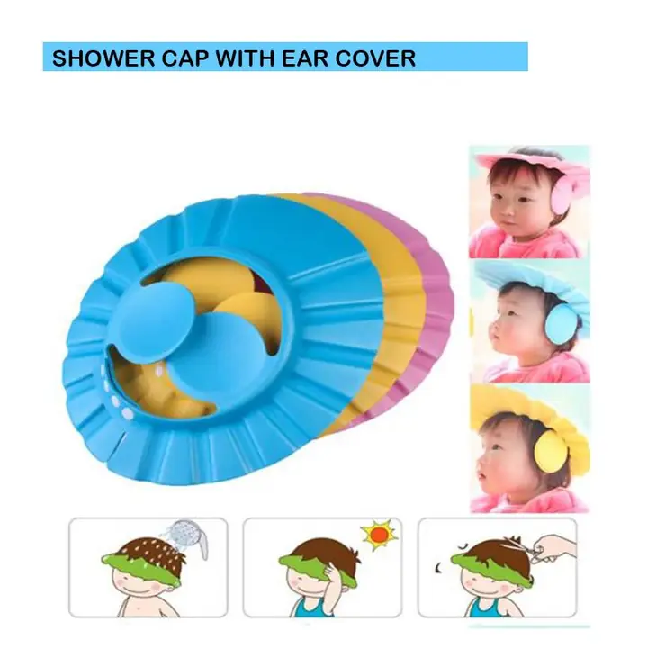 Adjustable Safe Soft Baby Shower Cap