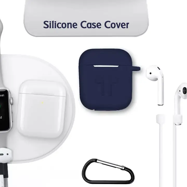 Silicone Shockproof Protection Wireless Headphones Carrying Box Cover With Metal Keychain