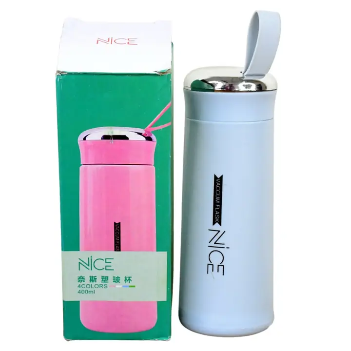Water Bottle 400ml Leak Proof Glass Water Bottle With Daily Water Intake For Gym And Children Nice (1 Pc Light Blue Color)