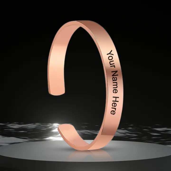 Customized Personalized Stylish Kada Bracelet (1 Pc Rose Gold Copper)