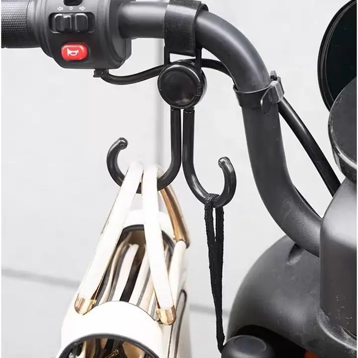Multi-purpose Strong Pushchair Hook Clip Baby Carriage Hook 360degree Rotating Black Stroller Clip (1 Pc)