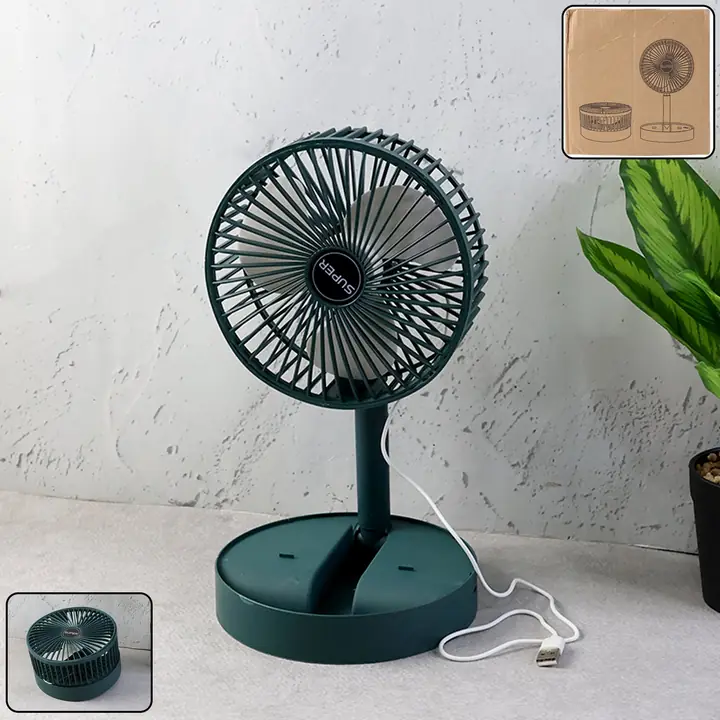 Foldable Mini Desk Fan With Adjustable Height And Angle (1 Pc)