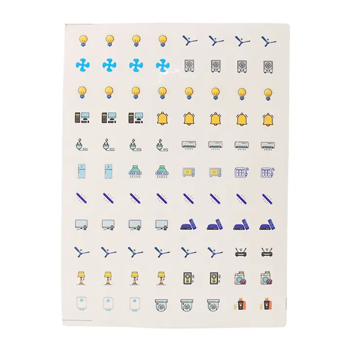 Pack Of 10 Sheet Smart Switch Icon Sticker Sheet (10 Sheet Multi Icons)