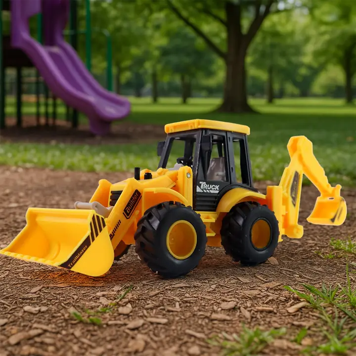 Lala Friction Powered Jcb Style Backhoe Loader Construction Toy Truck For Kids (1 Pc)