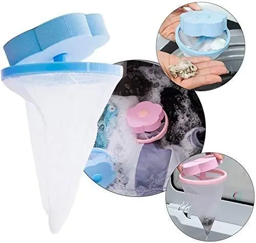 Washing Machine Floating Filter Lint Mesh Bag Net Pouch Hairlint Catcher