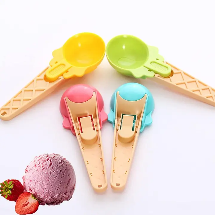 Ice Cream Spoons 2pcs Plastic Water Melon Scoopers With Trigger Dipper And Adults For Summer Party (2 Pc)
