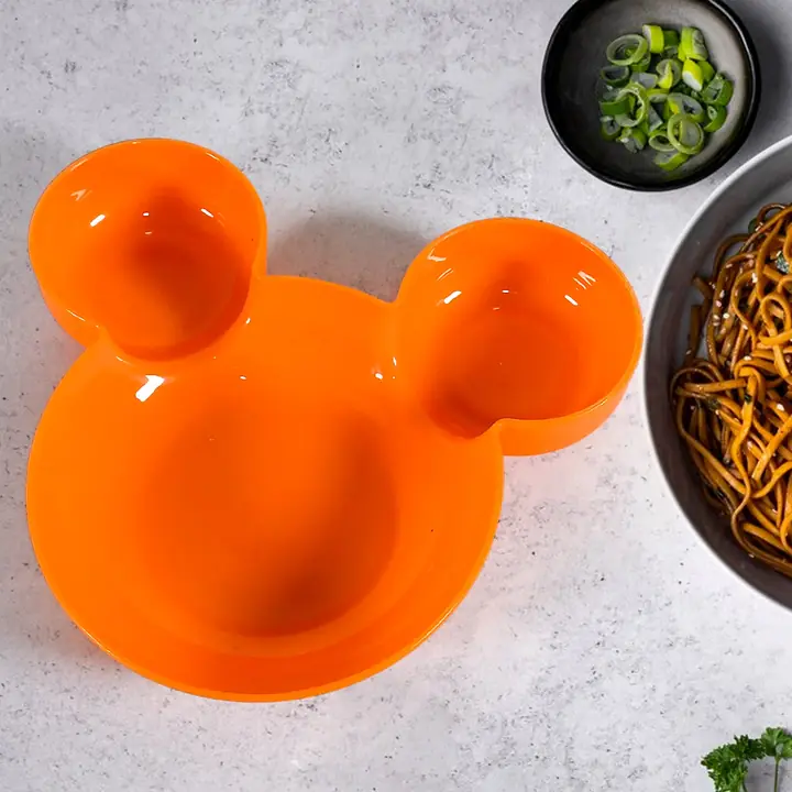 Mickey Mouse Shape Plates For Kids Bpa Free Unbreakable Childrens Food Plate Kids Bowl Fruit Plate (1 Pc)