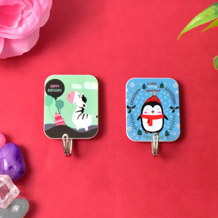 Multipurpose Strong Cartoon Hook Self-adhesive Hooks (2 Pc Set)