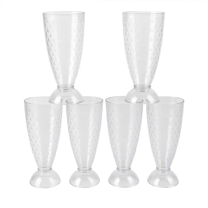 Supermom Transparent Plastic Milkshake Glass Set (400ml 6 Pc)