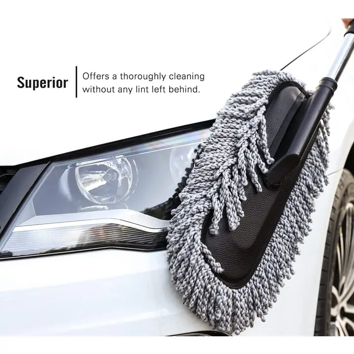 Car Duster Long Retractablesoftnon-sliphandle Multipurpose Microfiber Wash Brush Vehicle Interior
