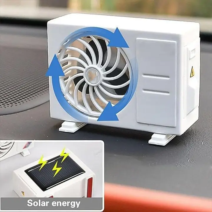 AC Design Solar-powered Car Air Freshener Built-in Perfume Diffuser For Dashboard And AC Vent