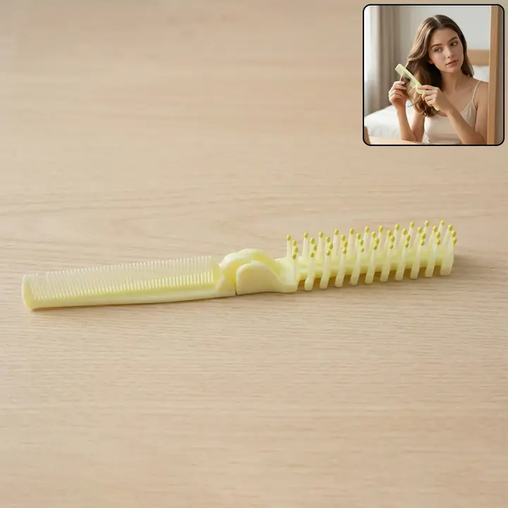 In 1 Foldable Hair Comb With Brush (1 Pc)